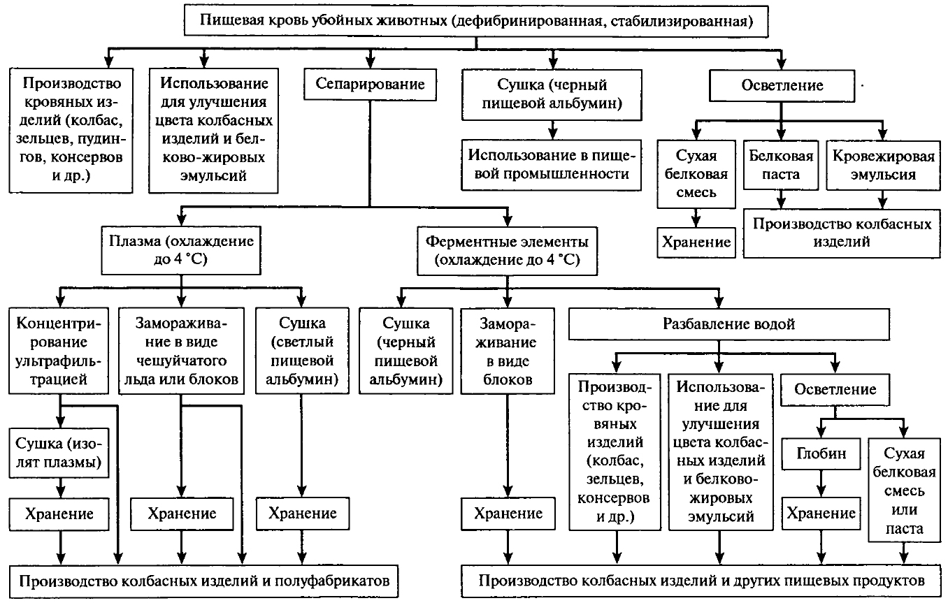 Схема переработки пищевой крови